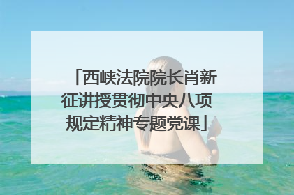 西峡法院院长肖新征讲授贯彻中央八项规定精神专题党课