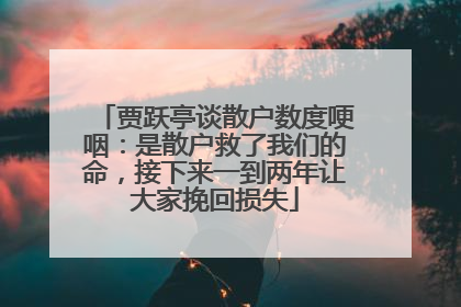 贾跃亭谈散户数度哽咽：是散户救了我们的命，接下来一到两年让大家挽回损失