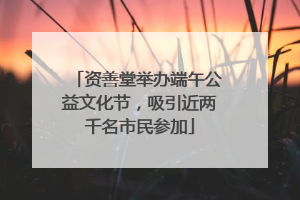 资善堂举办端午公益文化节，吸引近两千名市民参加