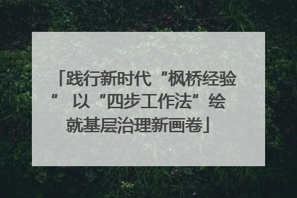 践行新时代“枫桥经验” 以“四步工作法”绘就基层治理新画卷