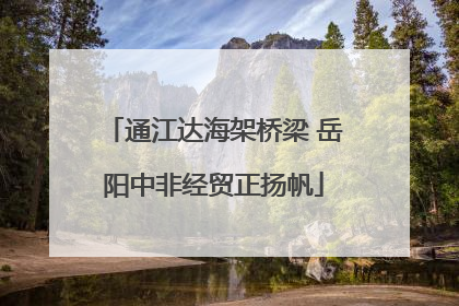 通江达海架桥梁 岳阳中非经贸正扬帆
