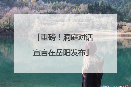 重磅！洞庭对话宣言在岳阳发布