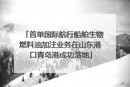 首单国际航行船舶生物燃料油加注业务在山东港口青岛港成功落地