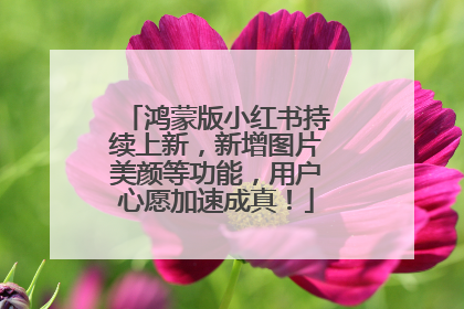 鸿蒙版小红书持续上新，新增图片美颜等功能，用户心愿加速成真！
