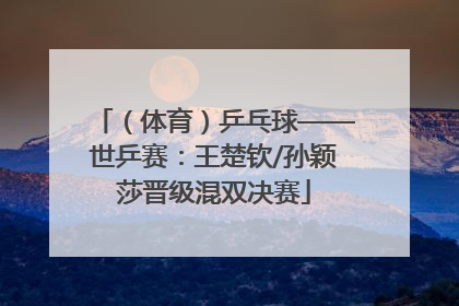 （体育）乒乓球——世乒赛：王楚钦/孙颖莎晋级混双决赛